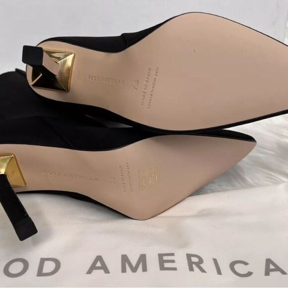 NIB Good American Women’s Black Scuba Neoprene Kickstand Heel Boots - Size 5.5 - Picture 3 of 13